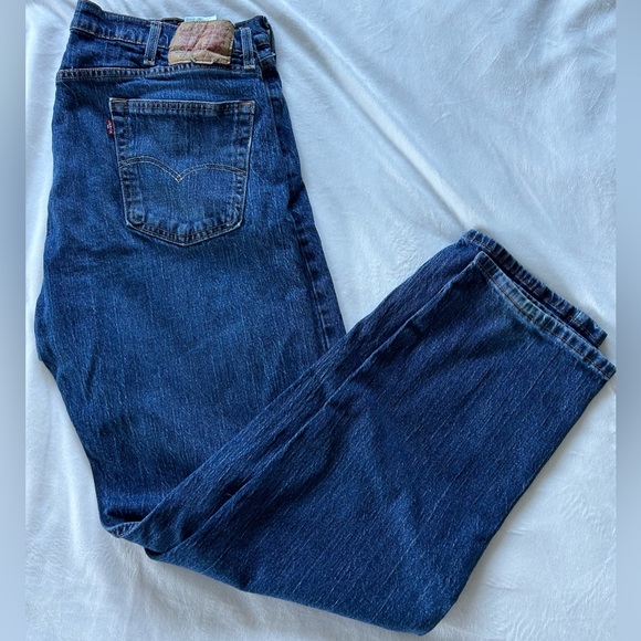 Levi’s Men’s 505 Regular Fit Straight Leg Blue Jeans 40x32 - Picture 1 of 6